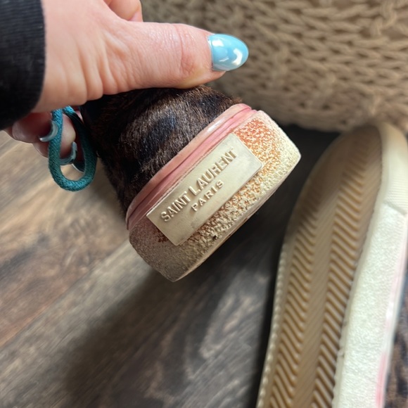 Saint Laurent Venice Leopard-Print Slip On Sneakers - Picture 6 of 12